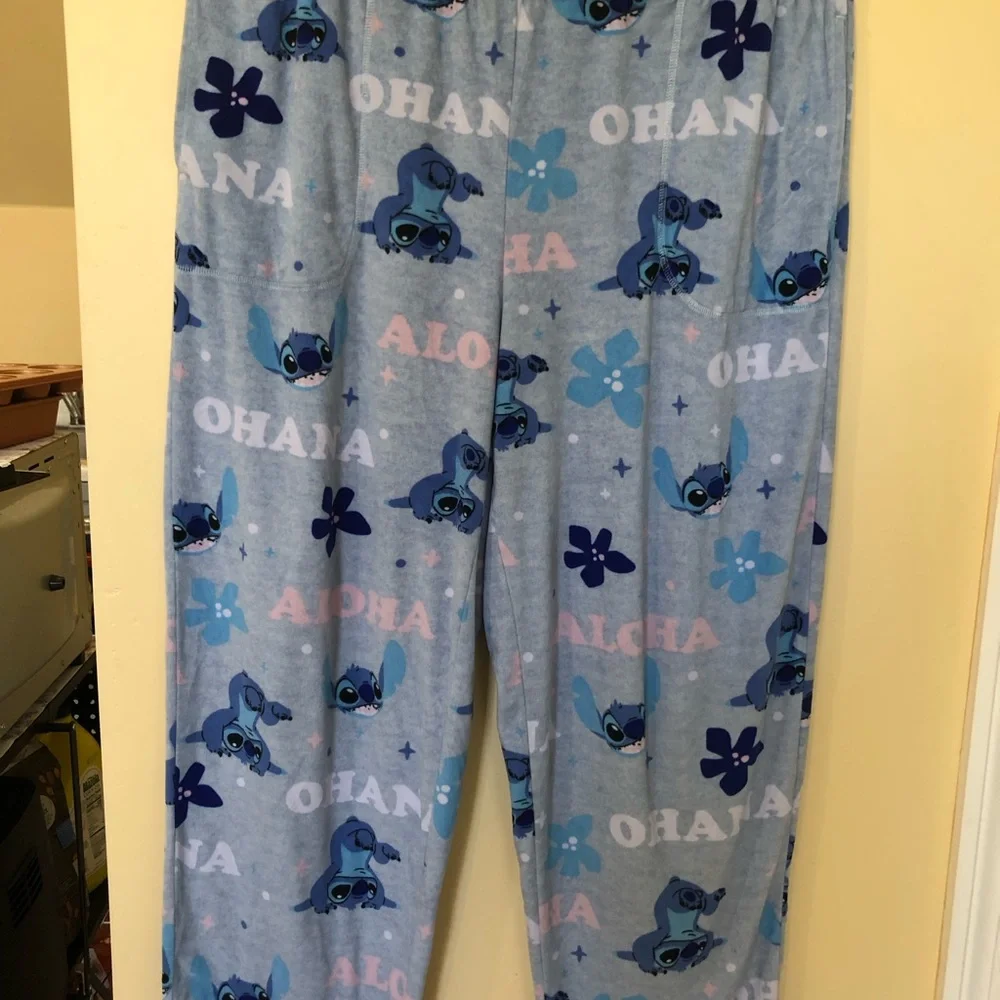 Disney Lilo & Stitch Blue Lounge Pajama Fleece XXL Pants Women’s - Picture 3 of 11